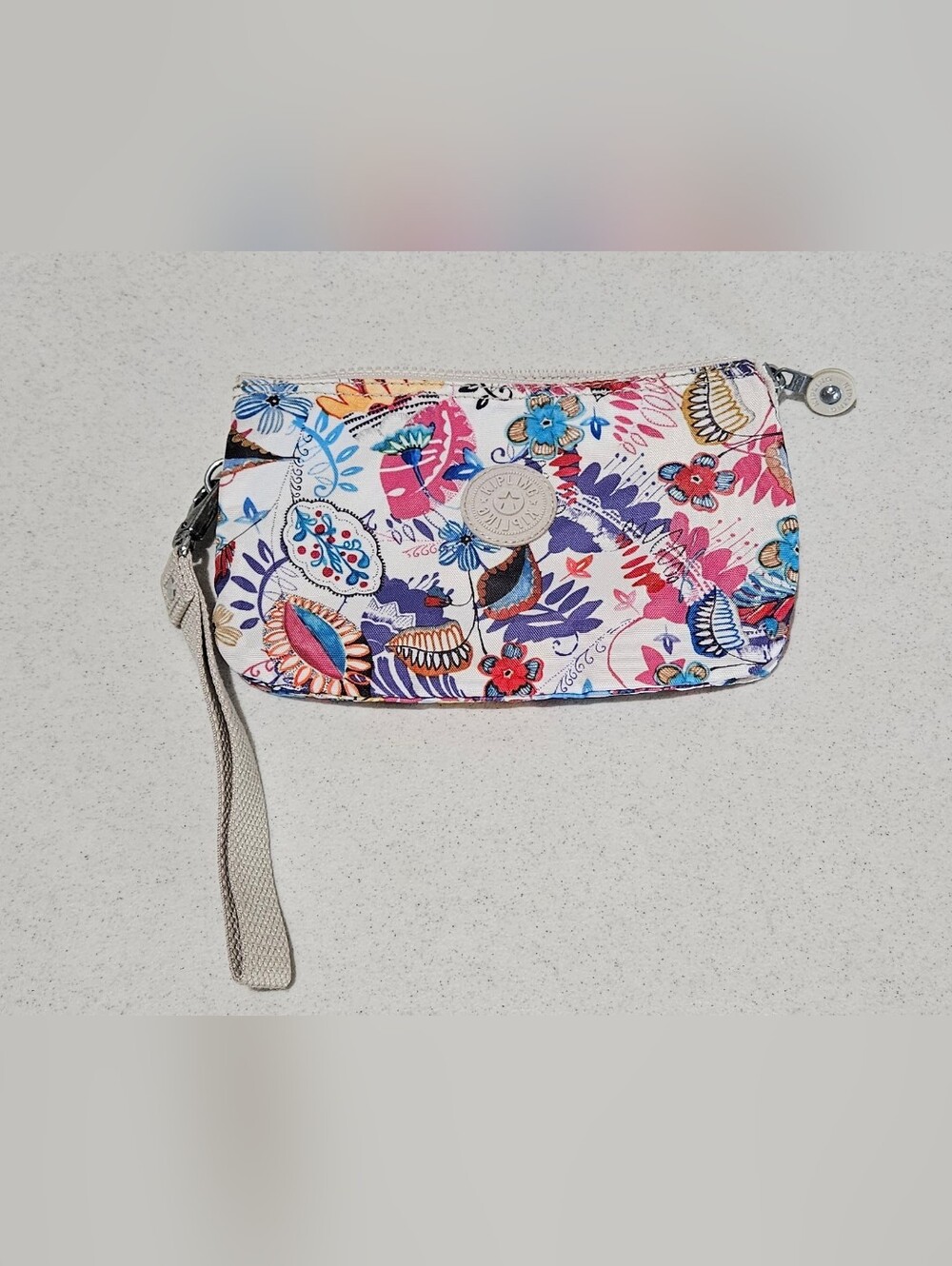 Kipling Floral Wristlet Wallet Pouch Multi-Pocket